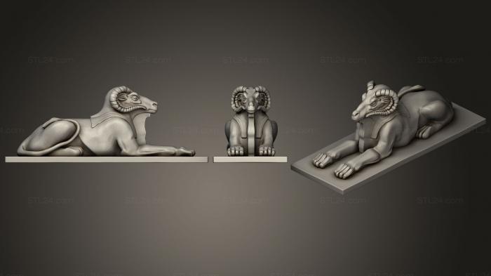 Статуэтки львы тигры сфинксы (Шакал-Сфинкс, STKL_0280) 3D модель для ЧПУ станка